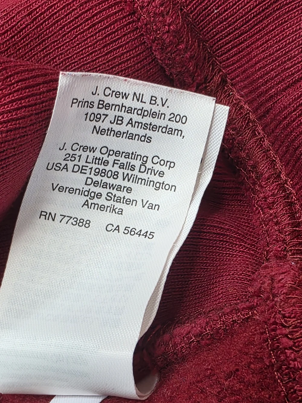 J. Crew Heritage Cotton Crewneck Sweatshirt Maroon Red - XL Tall - BJ448